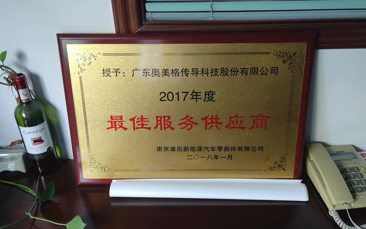 OMG ganhou o prêmio Nanjing KANGNI Outstanding Supplier Award